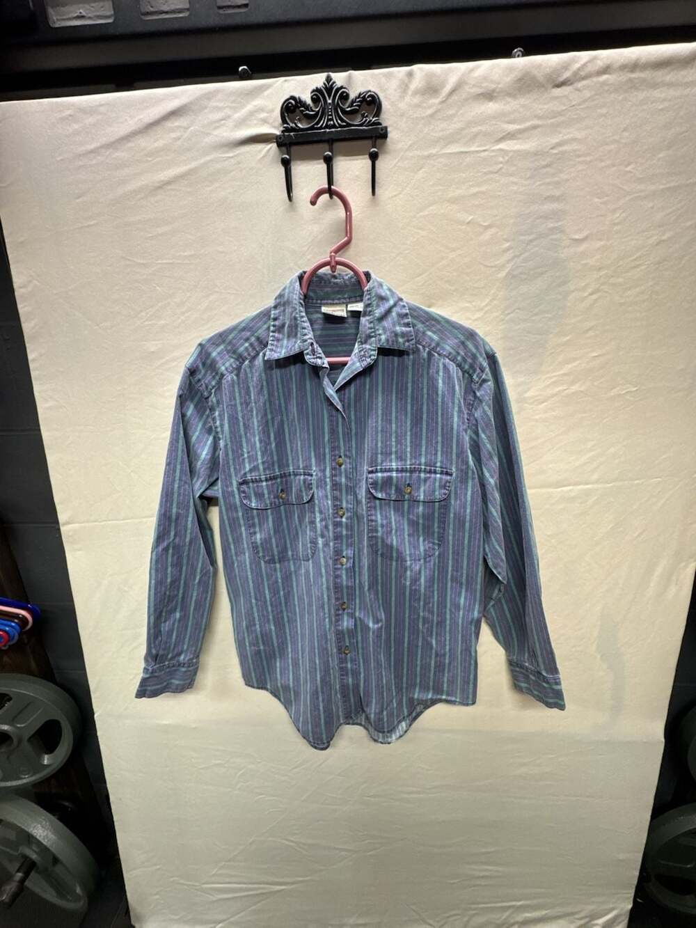 Palmetto's Vintage 90s Multi-Color Striped Long Sleeve Button-Up Shirt